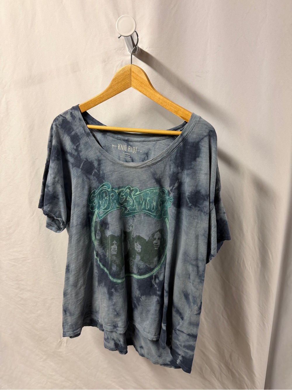 Women's Blue Tie-Dye Graphic Tee